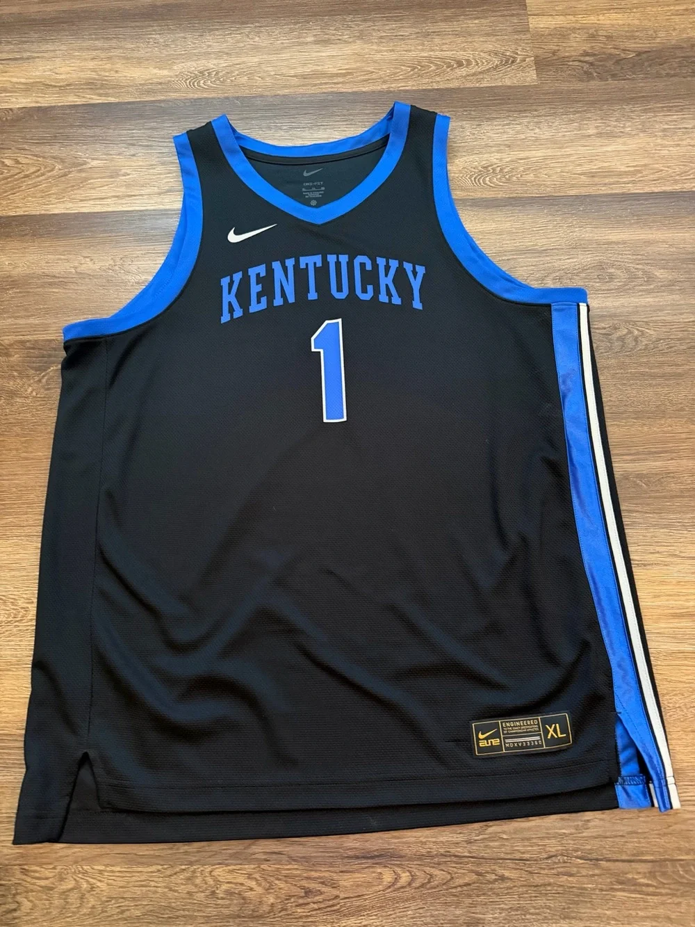 Nike Black and Blue Kentucky Basketball Jersey - #1